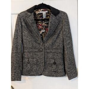 Cabi | Fox Hunt Equestrian Tweed Blazer | Size 0